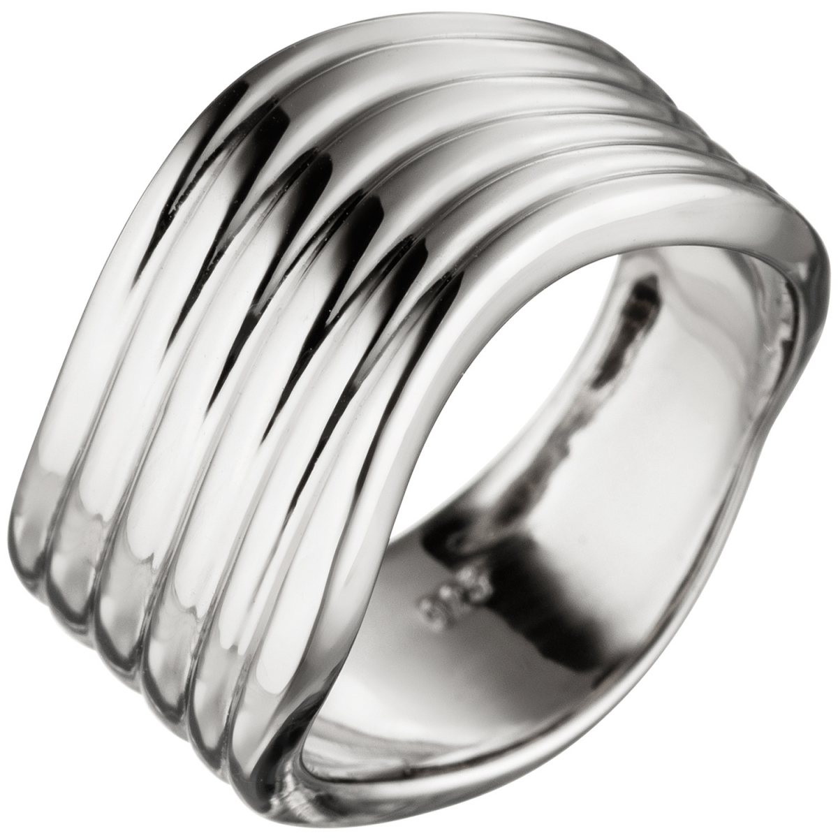 Damen Ring breit 925 Sterling Silber Silberring - 60mm