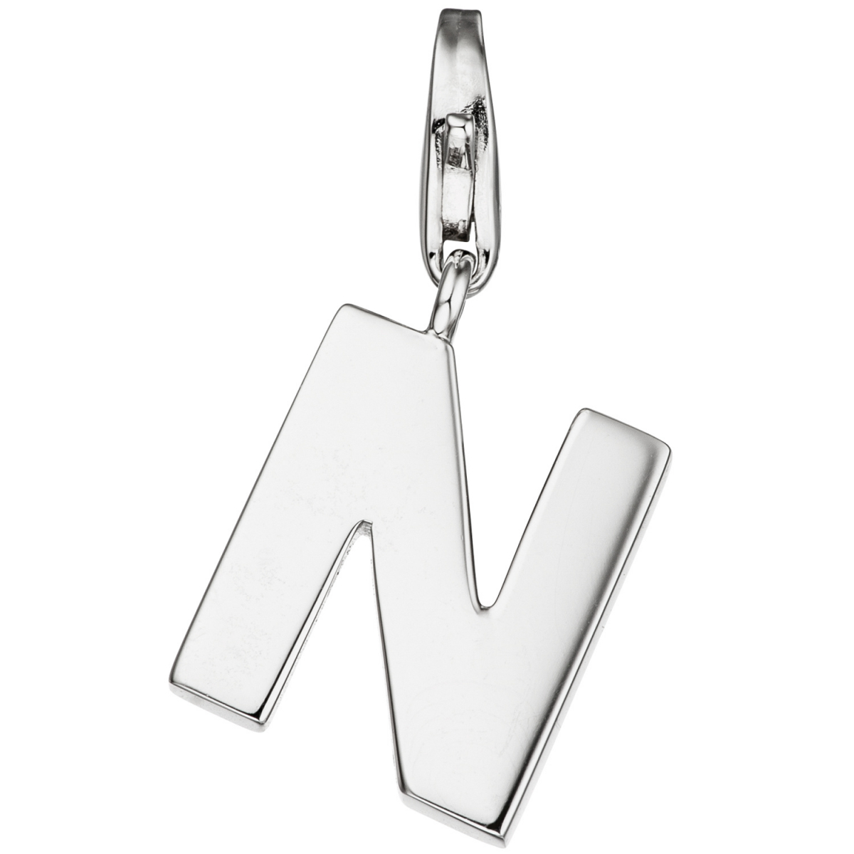 Einhänger Charm Buchstabe N 925 Sterling Silber Anhänger für Bettelarmband