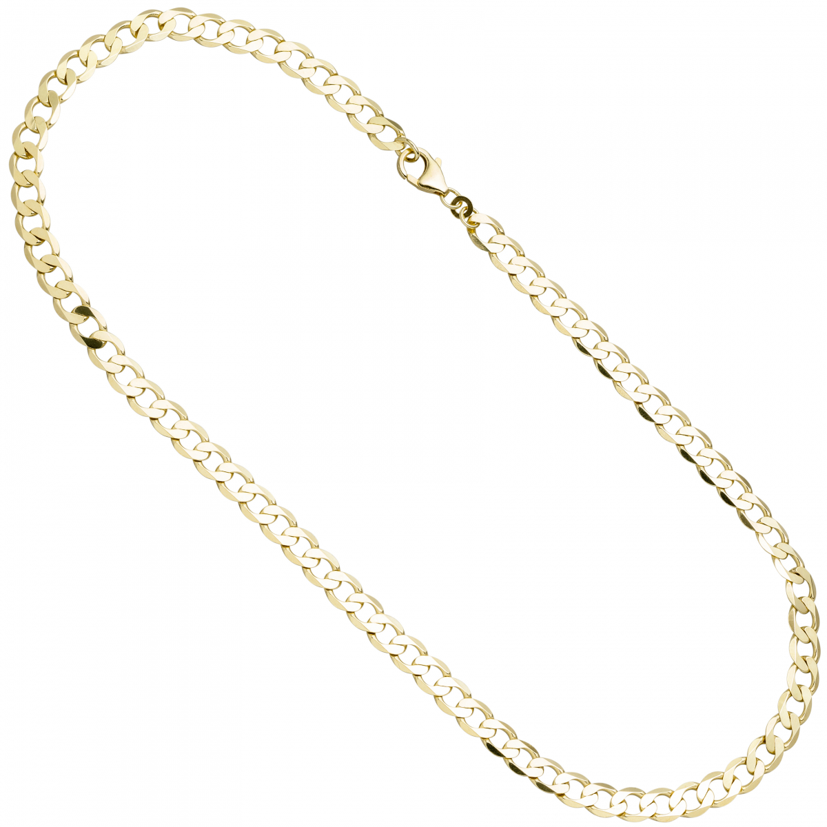 Panzerkette 333 Gelbgold 6,6 mm 45 cm Gold Kette Halskette Goldkette Karabiner