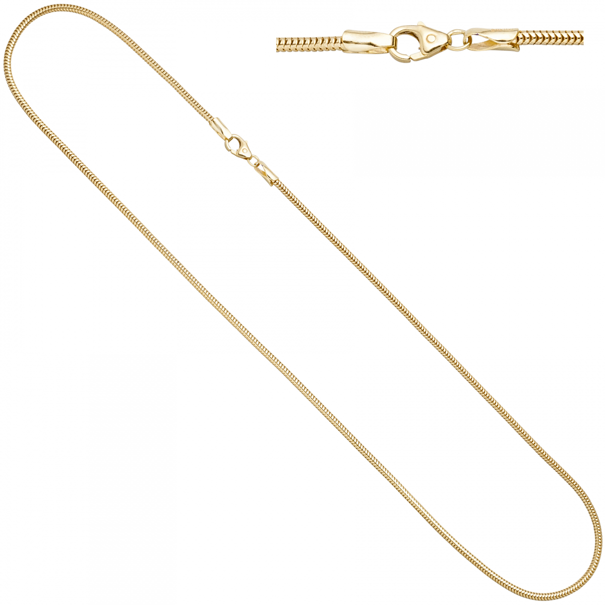 Schlangenkette aus 333 Gelbgold 1,9 mm 45 cm Gold Kette Halskette Goldkette