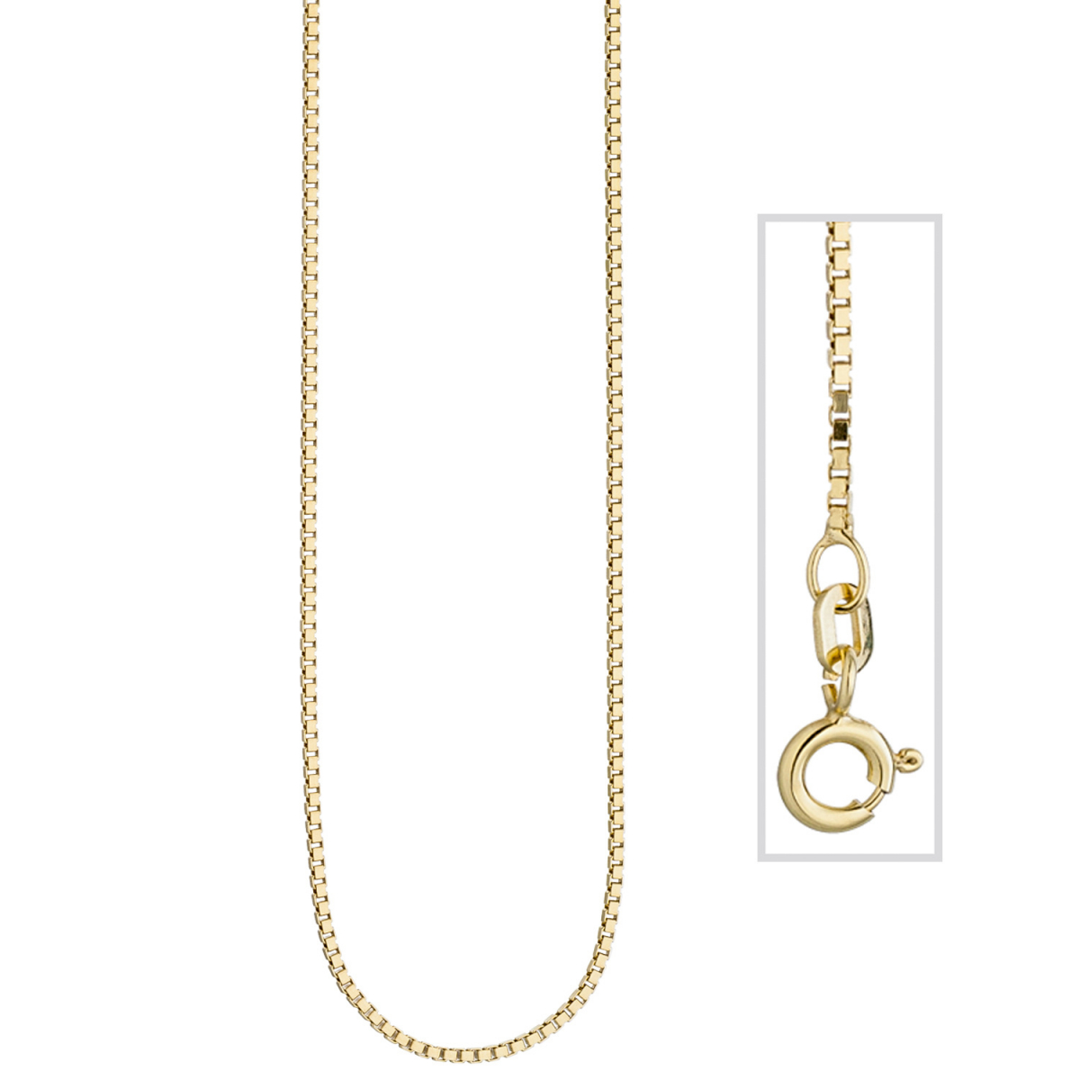 Venezianerkette 925 Sterling Silber gold vergoldet 1,3 mm 50 cm Kette Halskette