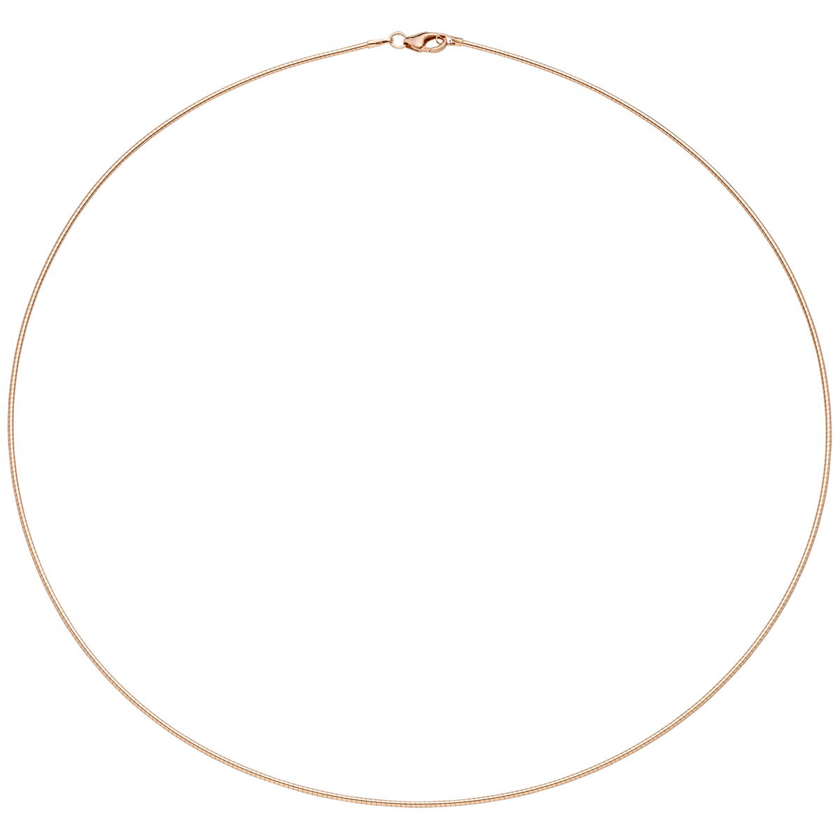 Halsreif 925 Sterling Silber rotgold vergoldet 1,1 mm 42 cm Kette Halskette