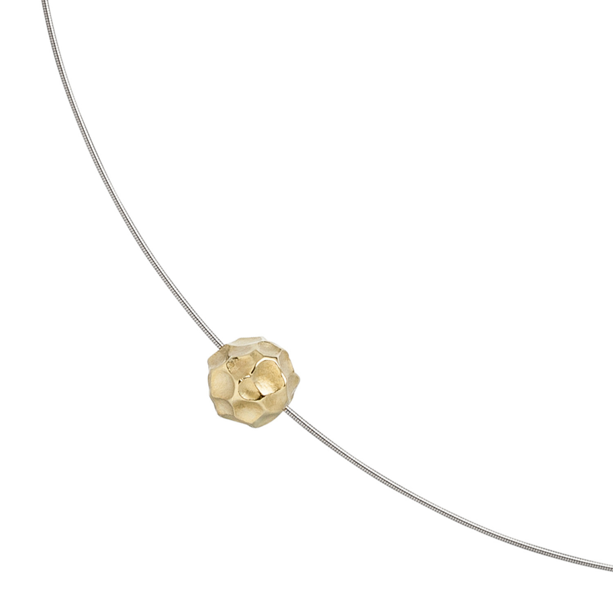 Collier Kette mit Anhänger aus Edelstahl mit 585 Gold kombiniert matt 42 cm