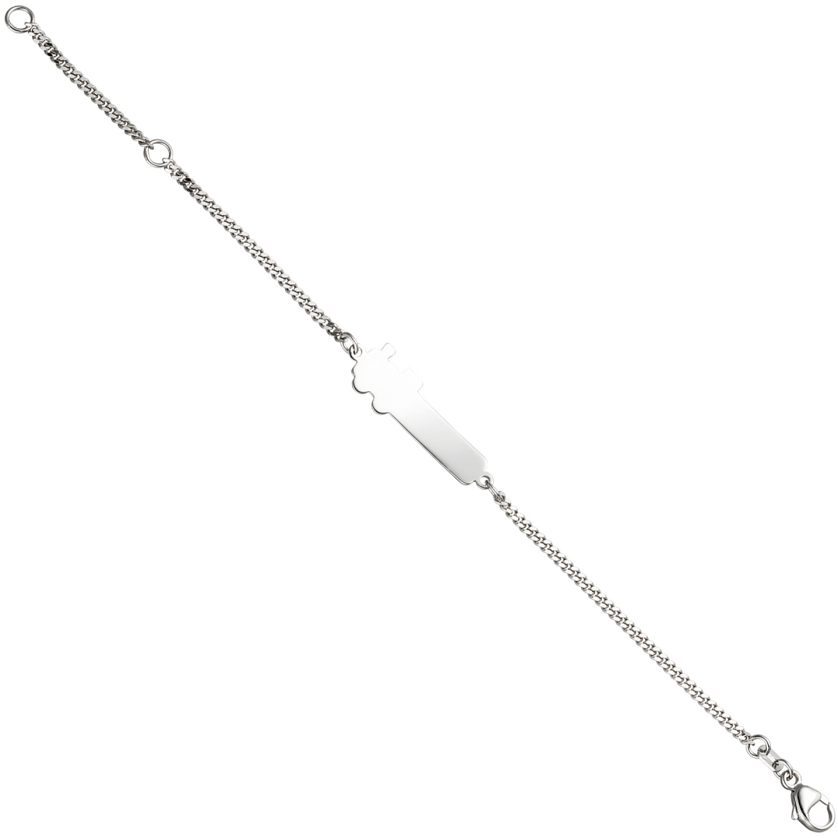 Schildband Lokomotive Dampflok 925 Sterling Silber 14 cm Gravur ID Armband