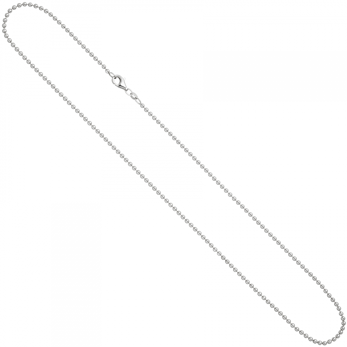 Kugelkette 925 Silber 2,0 mm 50 cm Kette Halskette Silberkette Karabiner