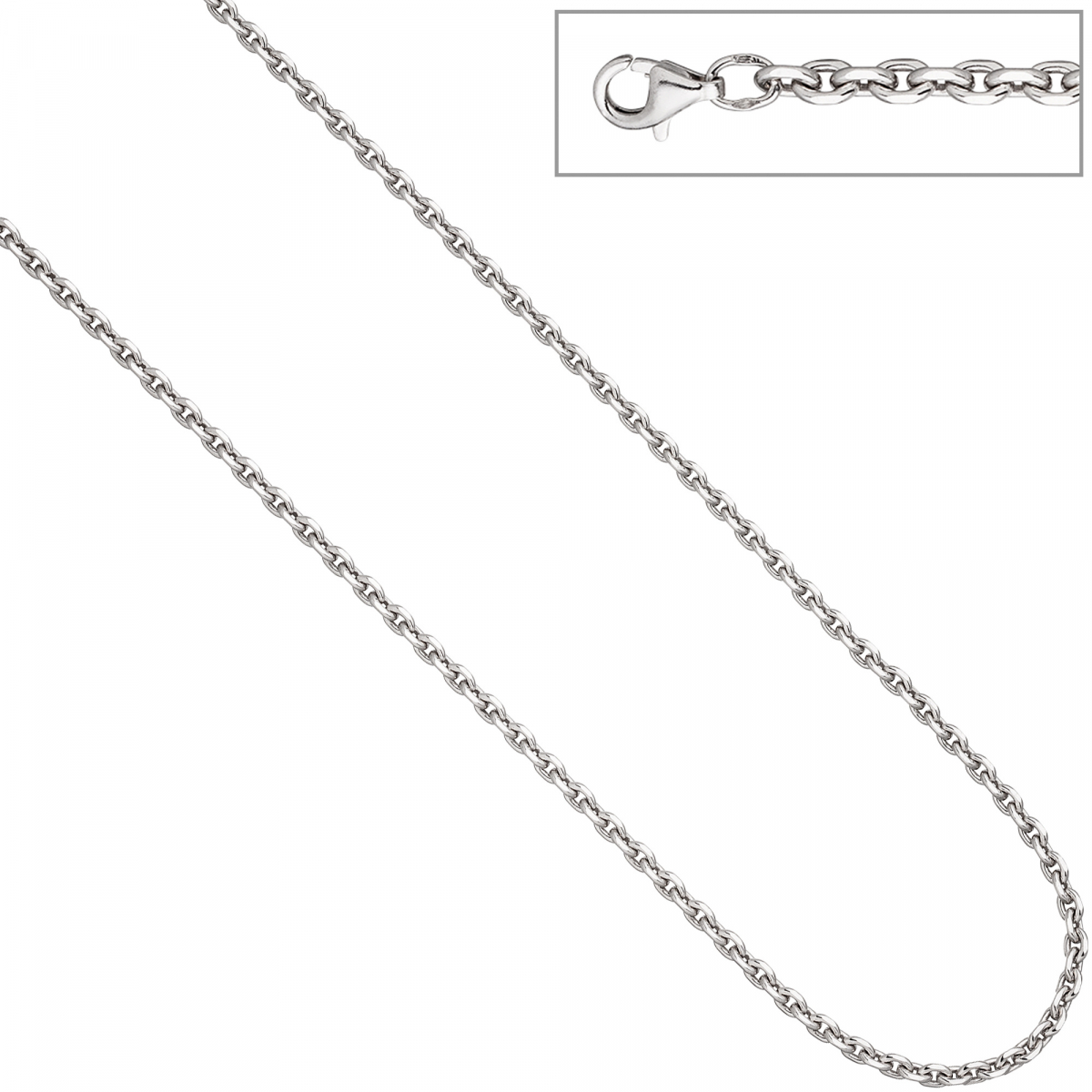 Ankerkette 925 Silber diamantiert 3,4 mm 45 cm Kette Halskette Silberkette