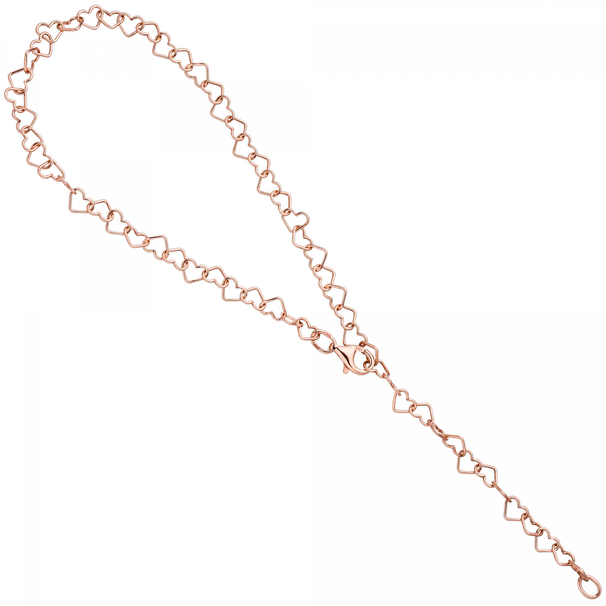 Fußkettchen Fußkette Herz 925 Silber rotgold vergoldet 27 cm variabel verkürzbar