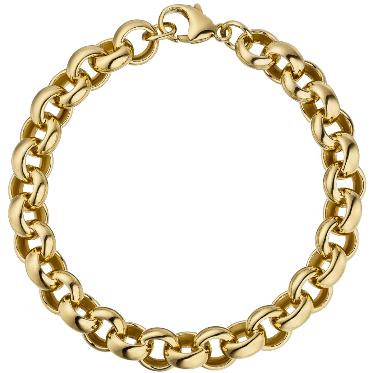 Erbsarmband 925 Sterling Silber gold vergoldet 21 cm Armband