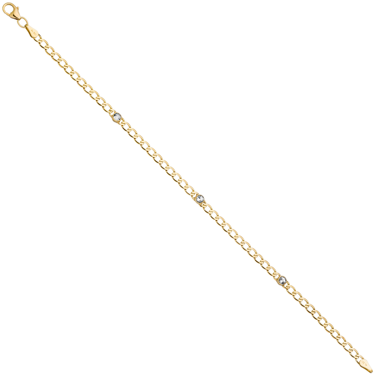 Armband 333 Gold Gelbgold 3 Blautopase hellblau blau 19 cm Goldarmband Karabiner
