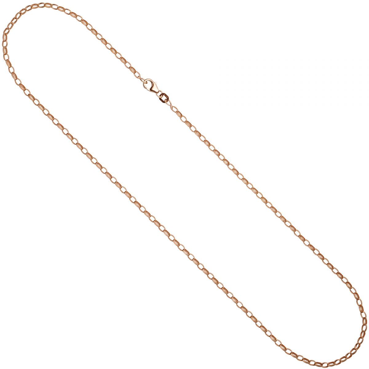 Ankerkette 925 Silber rotgold vergoldet 80 cm Kette Halskette Karabiner