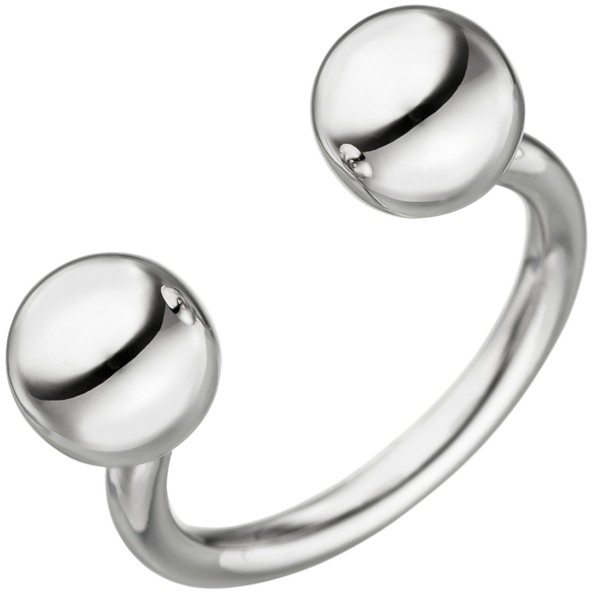 Damen Ring Kugel Kugeln 925 Sterling Silber Silberring Kugelring offen - 52mm