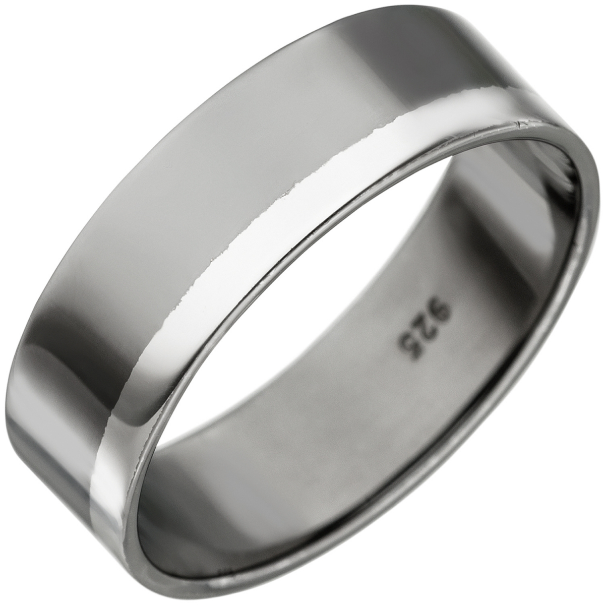Ring 925 Sterling Silber anthrazit rhodiniert Silberring - 60mm