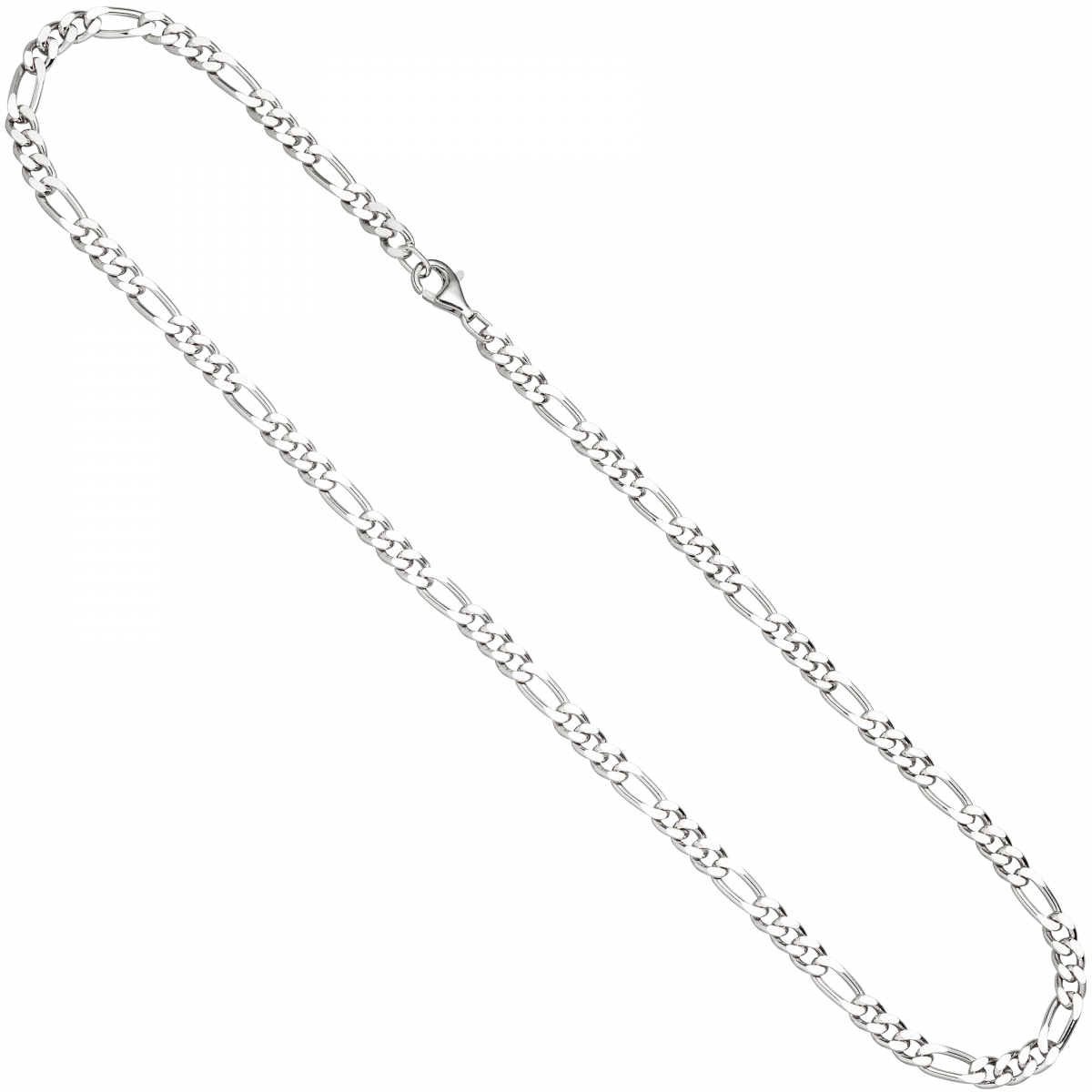 Figarokette 925 Silber diamantiert 50 cm Kette Halskette Silberkette Karabiner