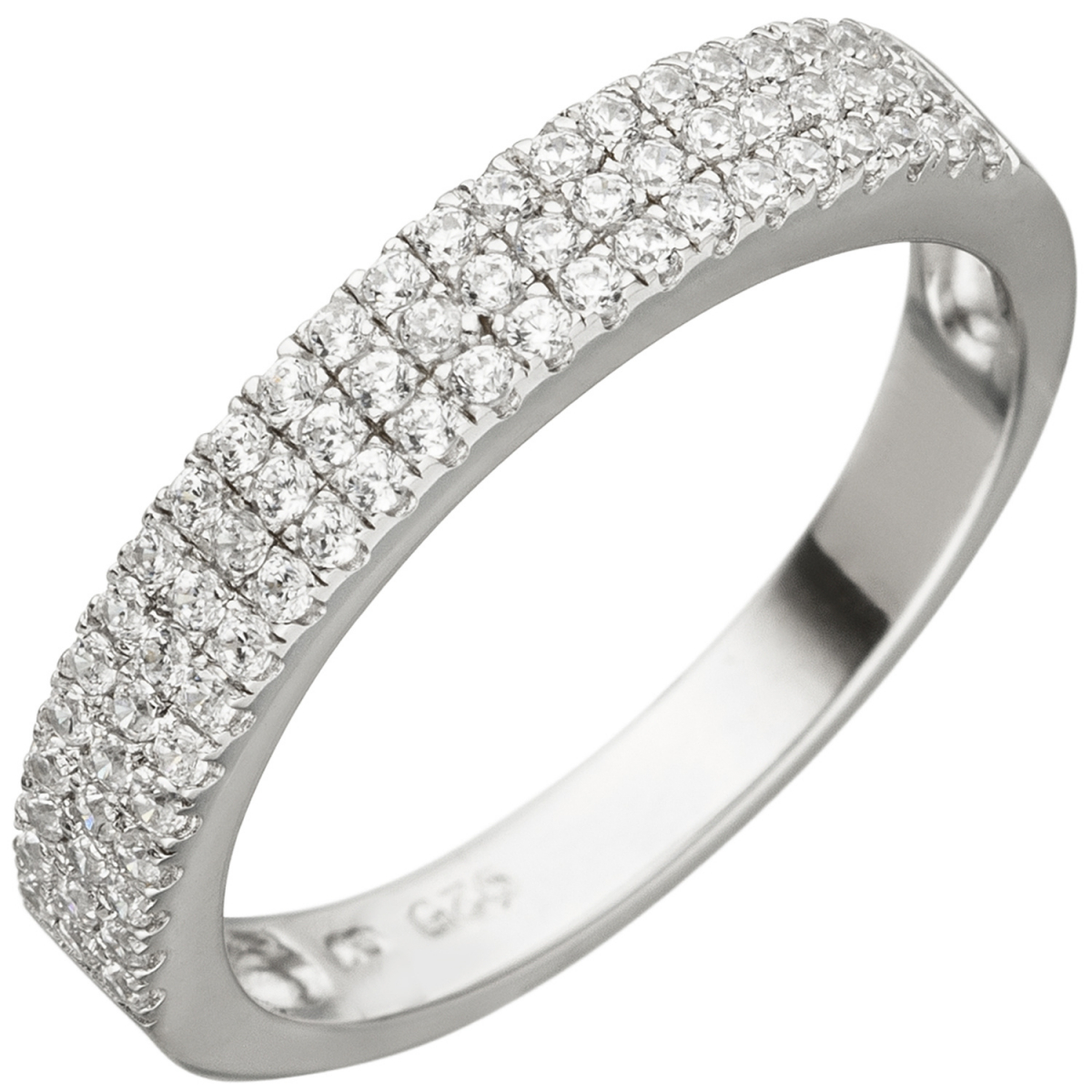 Damen Ring 925 Sterling Silber 69 Zirkonia Silberring - 56mm