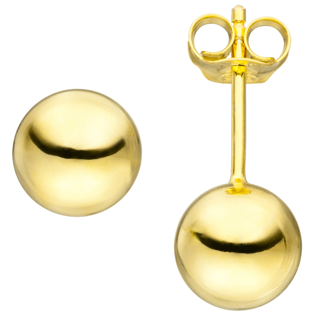 Ohrstecker Kugel 8mm 925 Sterling Silber gold vergoldet Ohrringe Kugelohrstecker
