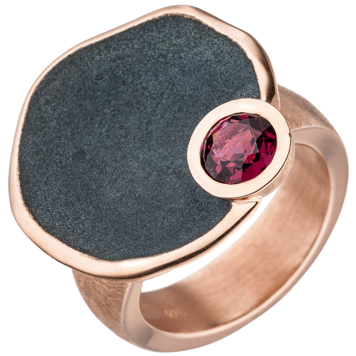 Damen Ring 925 Sterling Silber rotgold vergoldet 1 Rhodolith - 58mm