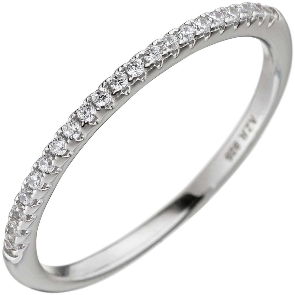 Damen Ring schmal 925 Sterling Silber mit Zirkonia Silberring - 52mm