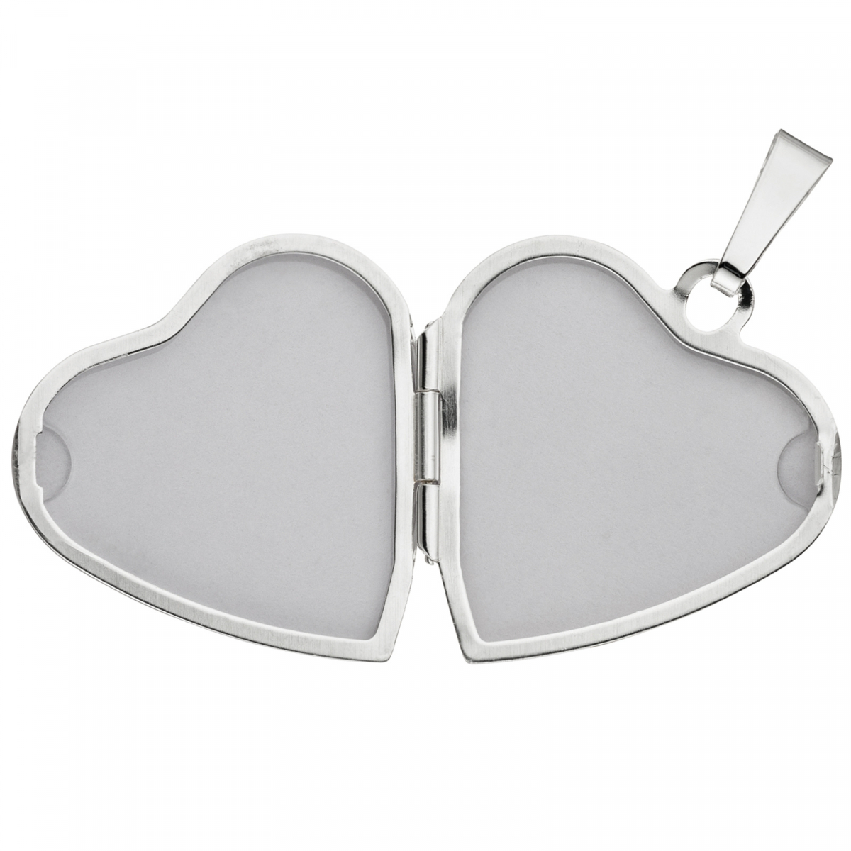 Medaillon Herz Anhänger zum Öffnen für 2 Fotos 925 Silber mit Kette 60 cm