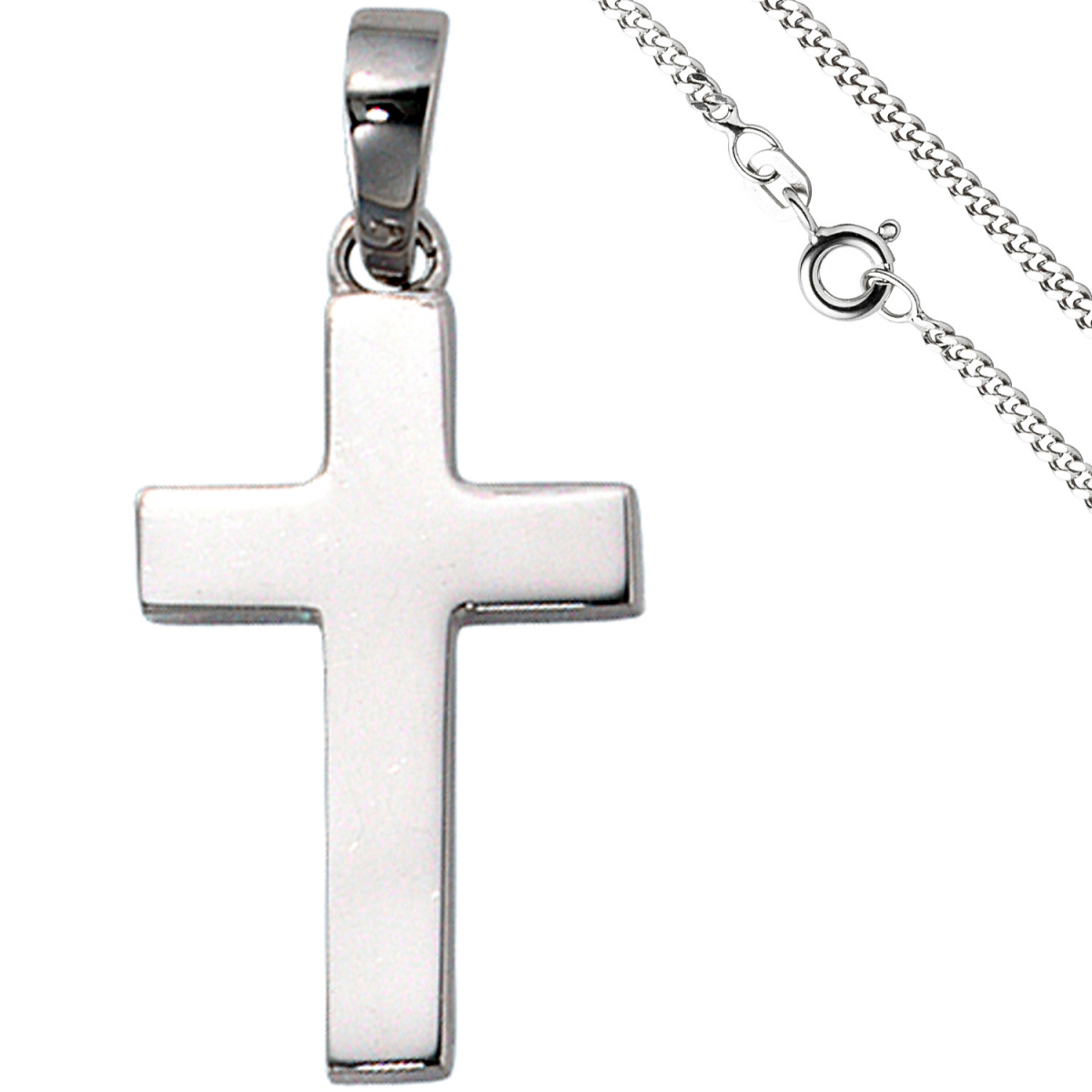 Anhänger Kreuz 925 Silber Kreuzanhänger Silberkreuz mit Kette 50 cm