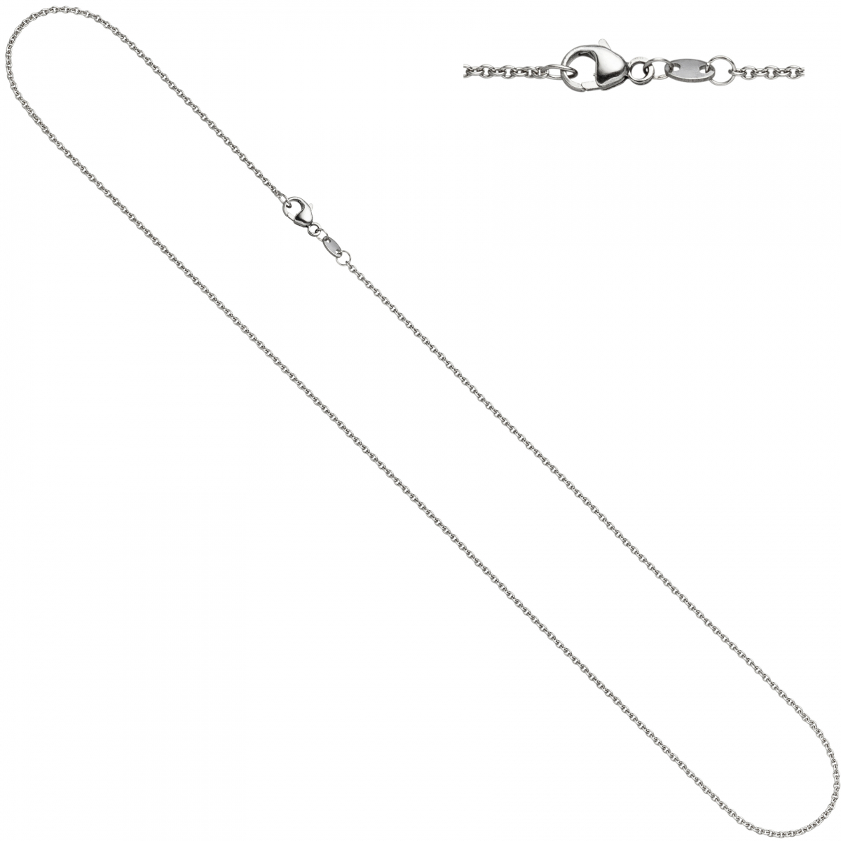 Ankerkette 950 Platin 1,5 mm 70 cm Kette Halskette Platinkette Karabiner