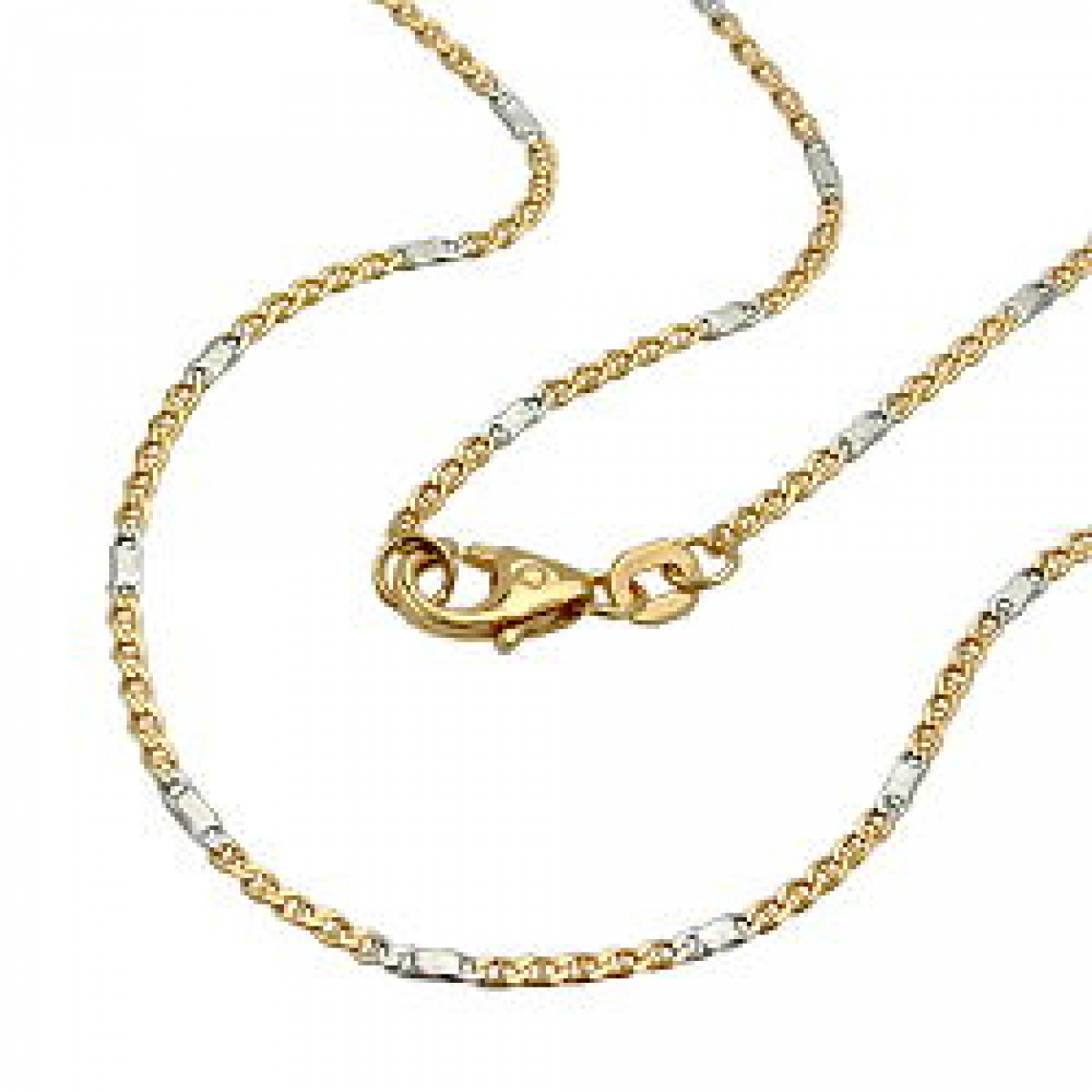 Kette 1,4mm Stegpanzer bicolor 14Kt GOLD 45cm