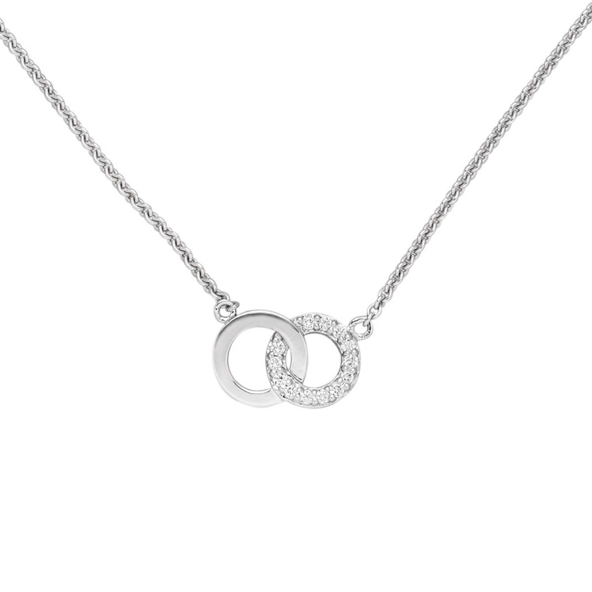 Collier Halskette 585 Gold Weißgold 13 Diamanten Brillanten 45 cm Kette