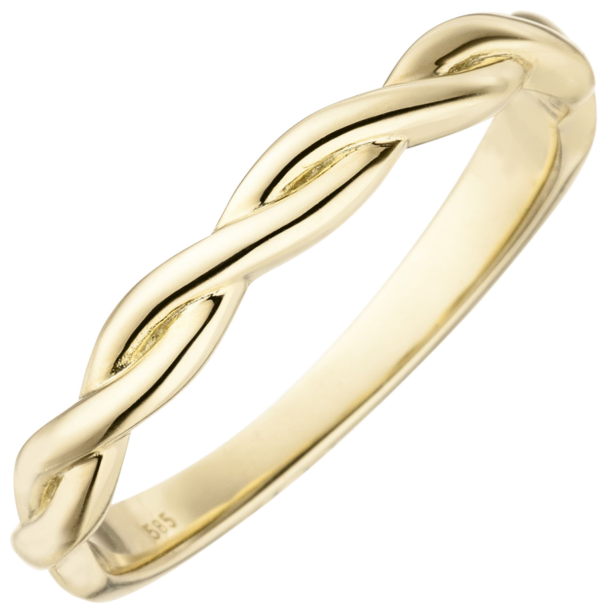 Damen Ring geflochten 585 Gold Gelbgold Goldring - 54mm