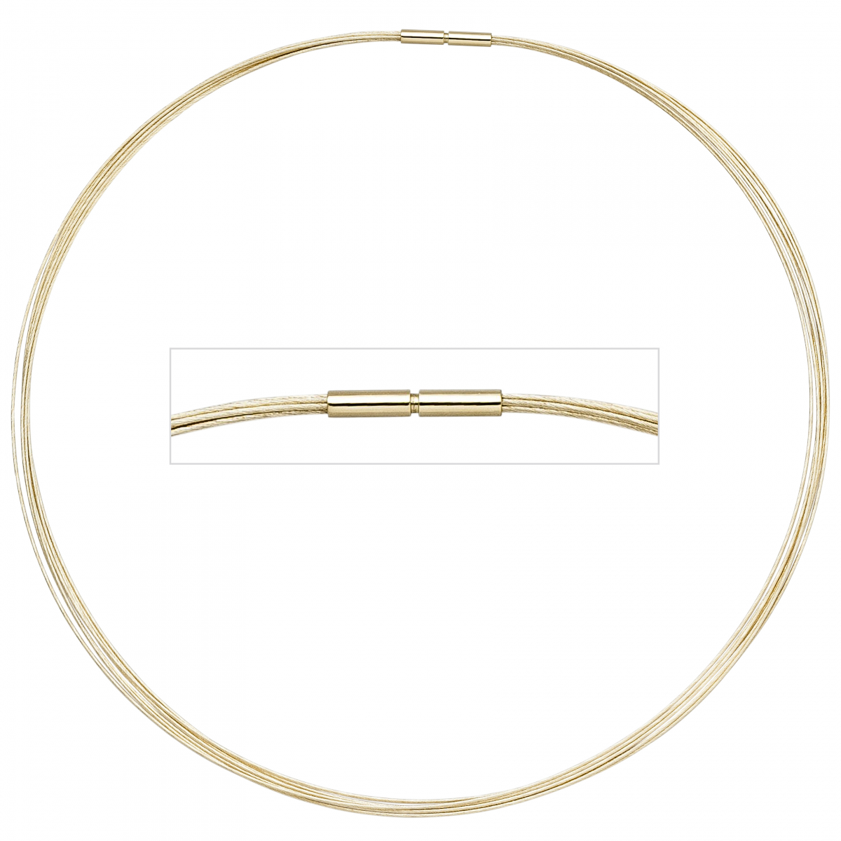 Halsreif 7-reihig 585 Gold Gelbgold 45 cm Goldkette Goldreif