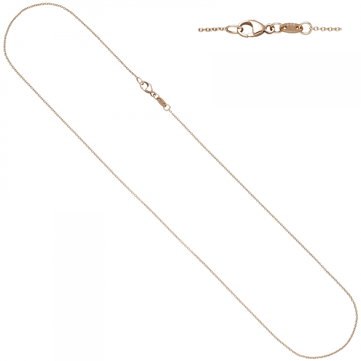 Ankerkette rund 585 Gold Rotgold 1,0 mm 42 cm Kette Halskette Rotgoldkette