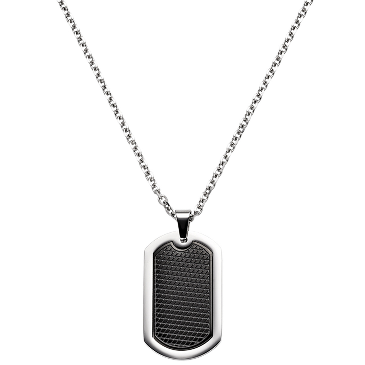 Collier Kette mit Anhänger Edelstahl schwarz beschichtet 55 cm Halskette