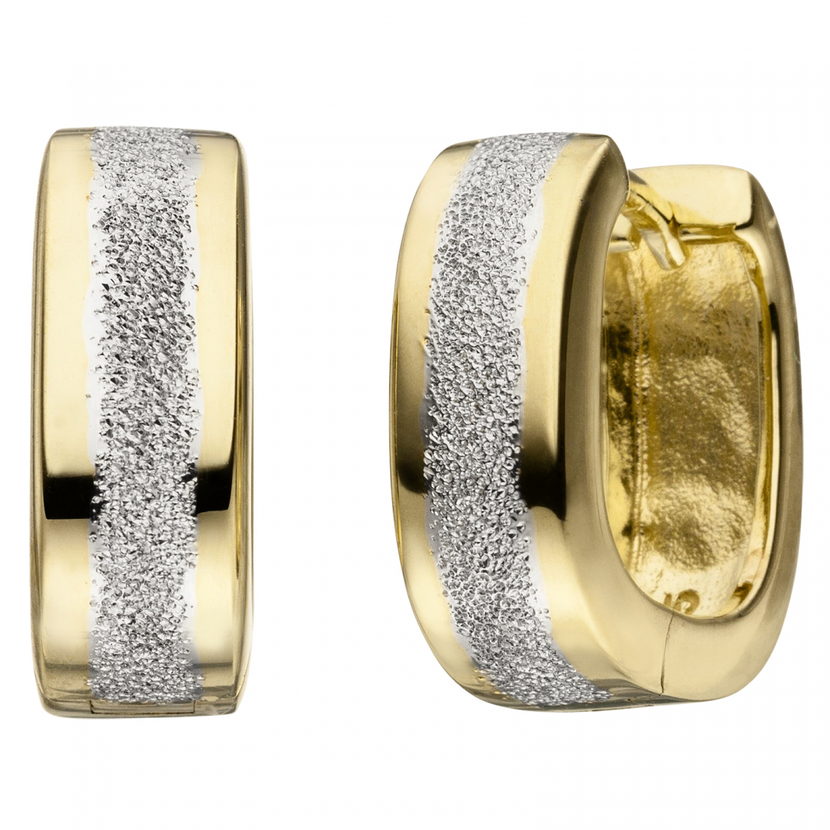 Creolen 925 Sterling Silber bicolor vergoldet Ohrringe