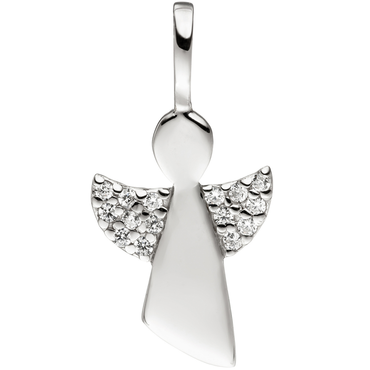 Anhänger Engel Schutzengel 925 Sterling Silber Zirkonia mit Kette 38 cm