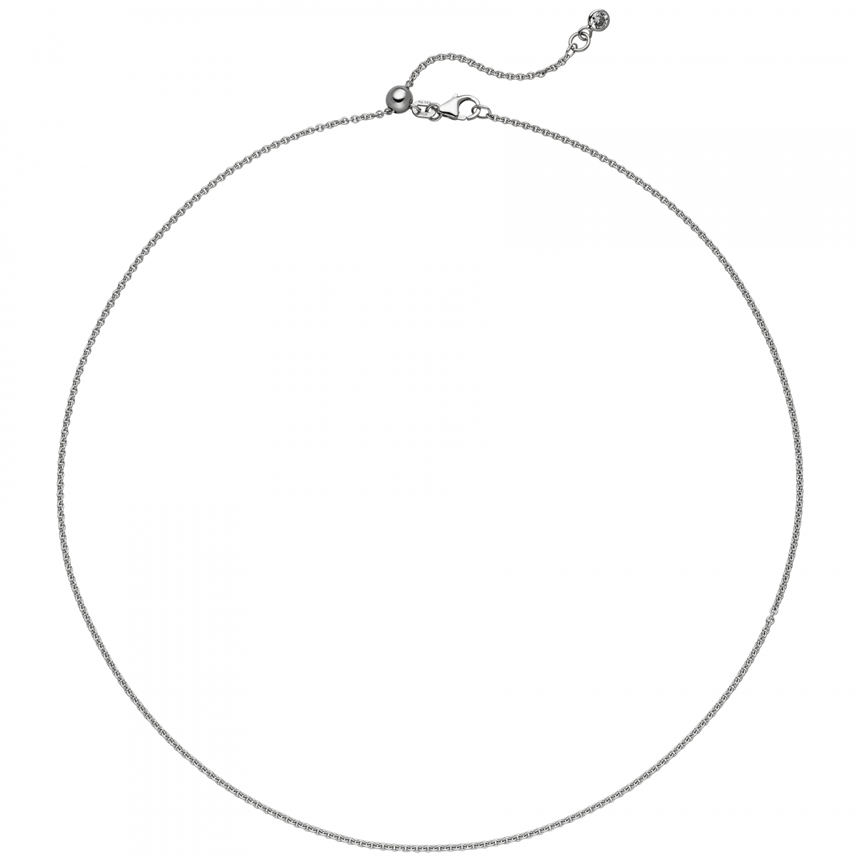 Ankerkette 925 Silber 1 Zirkonia 45 cm Kette Halskette verkürzbar