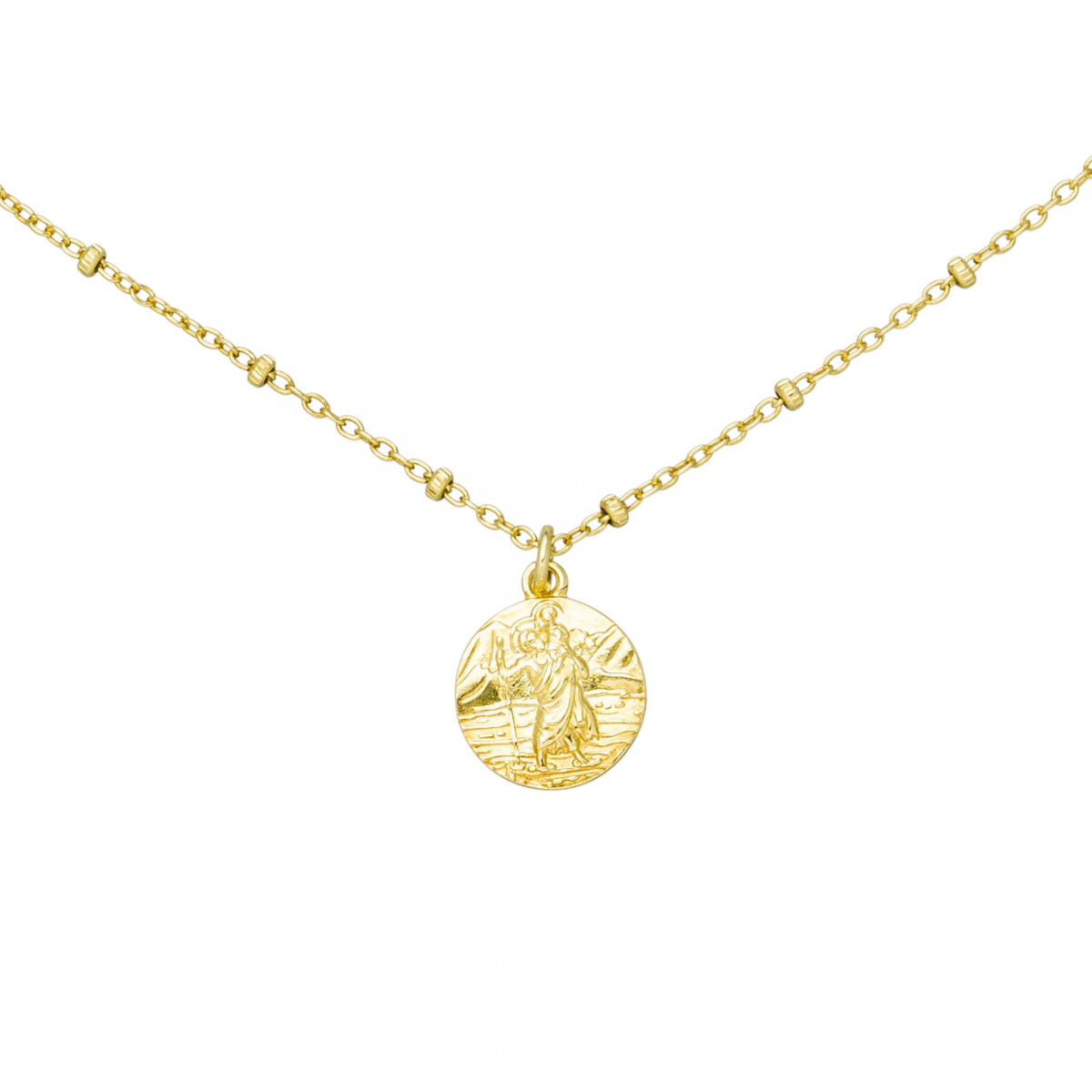 Collier Kette mit Anhänger 925 Sterling Silber gold vergoldet 43 cm