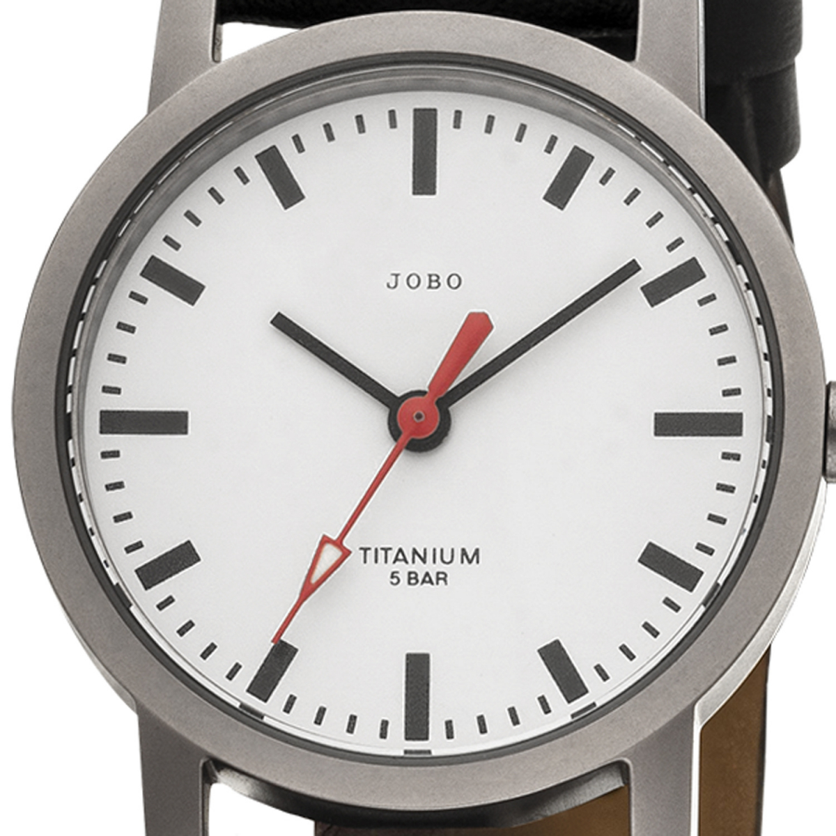 Quarz Analog Traumringe24 Lederband - Armbanduhr Titan JOBO Damen schwarz