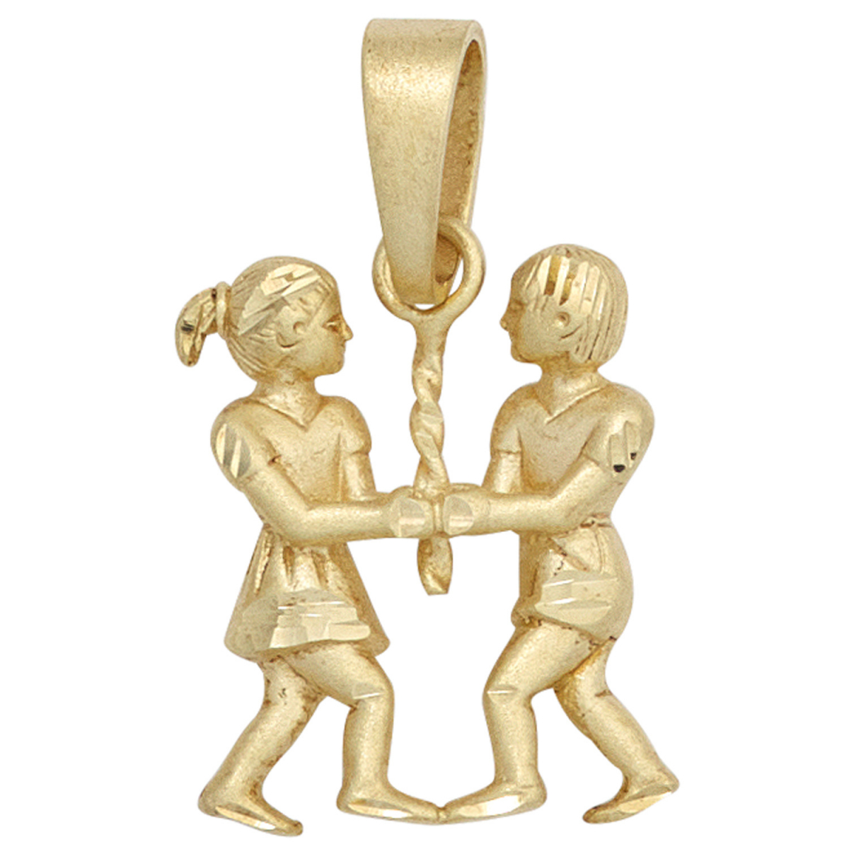 Anhänger Sternzeichen Zwilling 925 Sterling Silber gold vergoldet matt