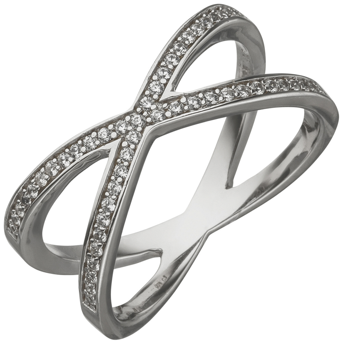 Damen Ring 925 Sterling Silber 49 Zirkonia Silberring - 50mm