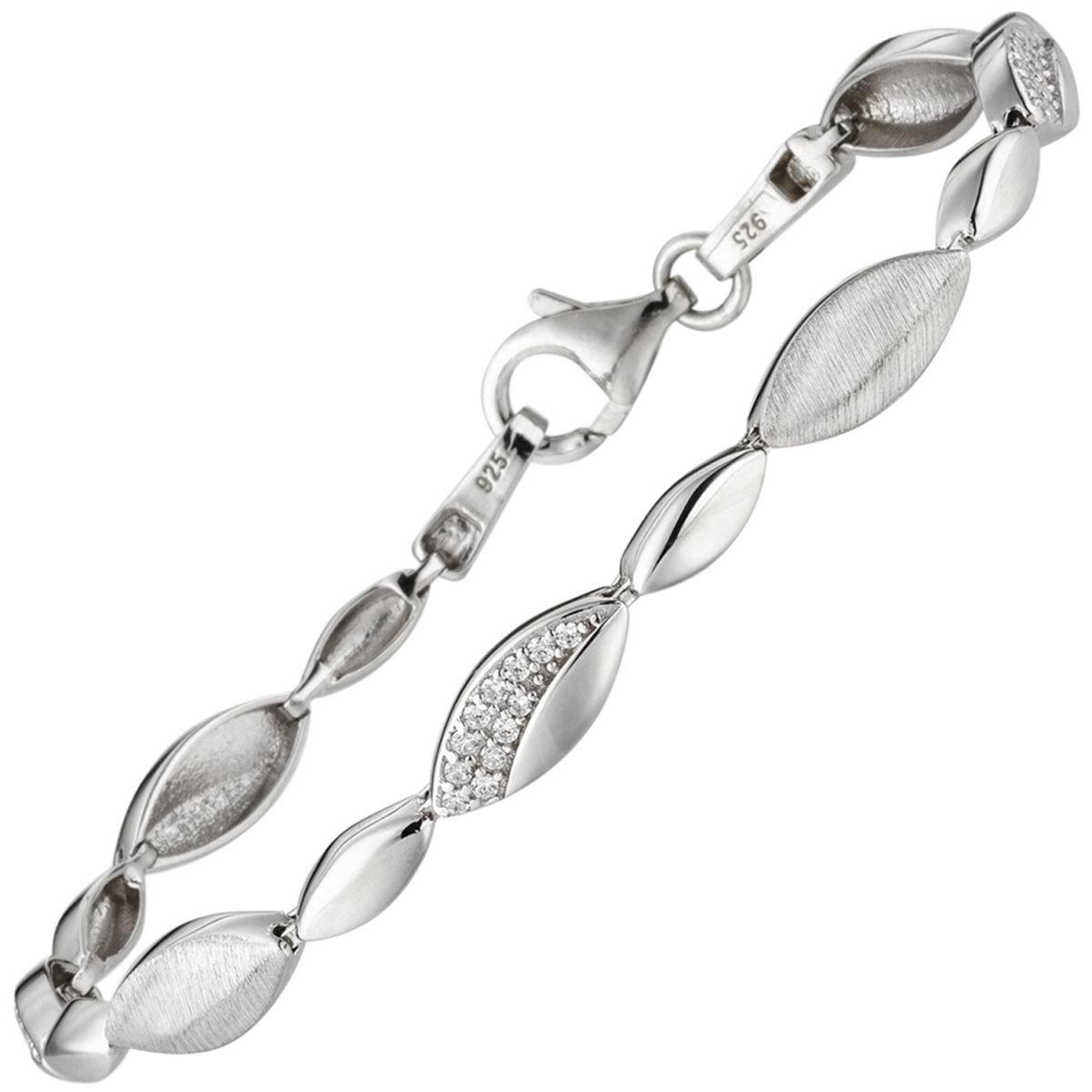 Armband 925 Sterling Silber 36 Zirkonia 19 cm Silberarmband