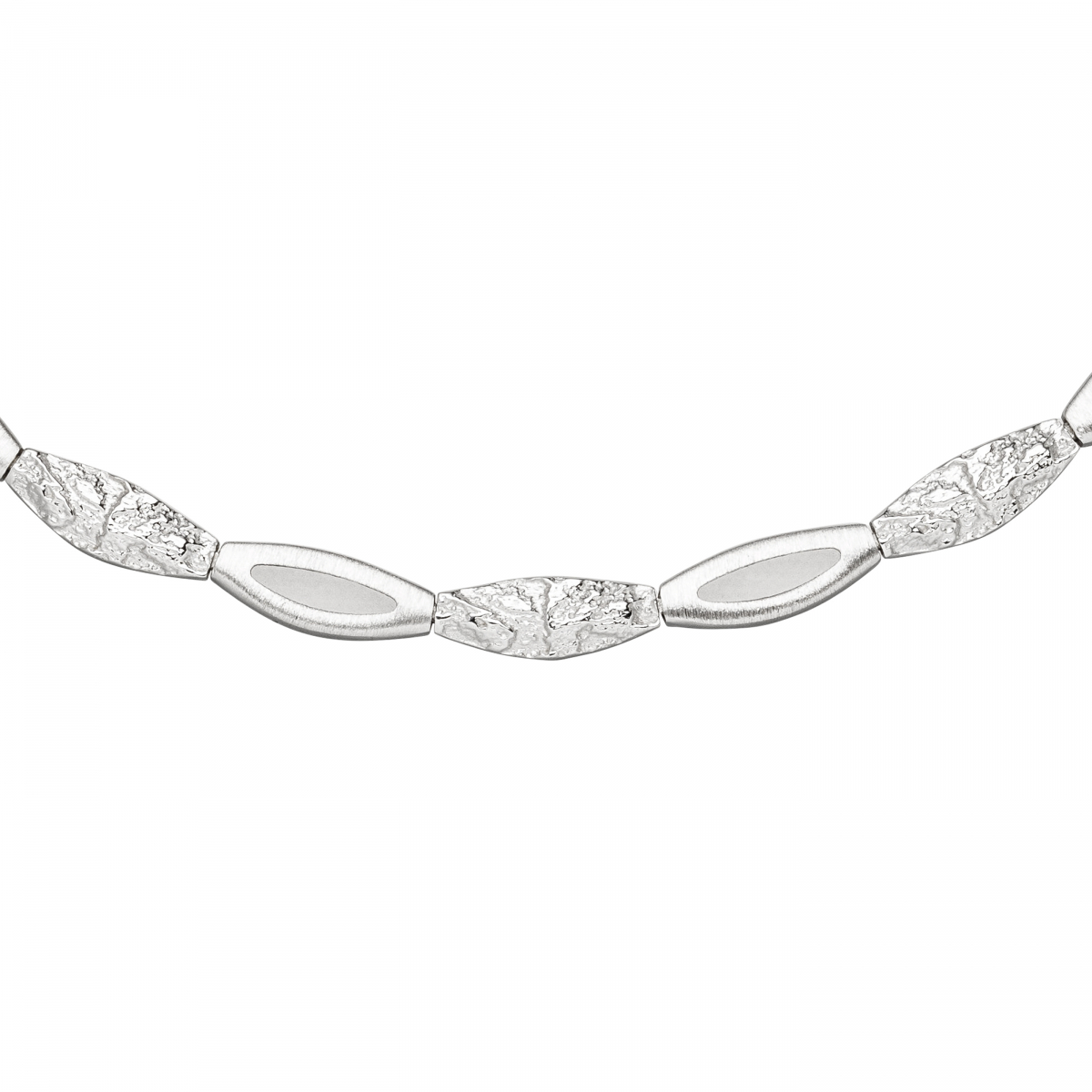 Collier Halskette 925 Sterling Silber gehämmert 45 cm Kette Silberkette
