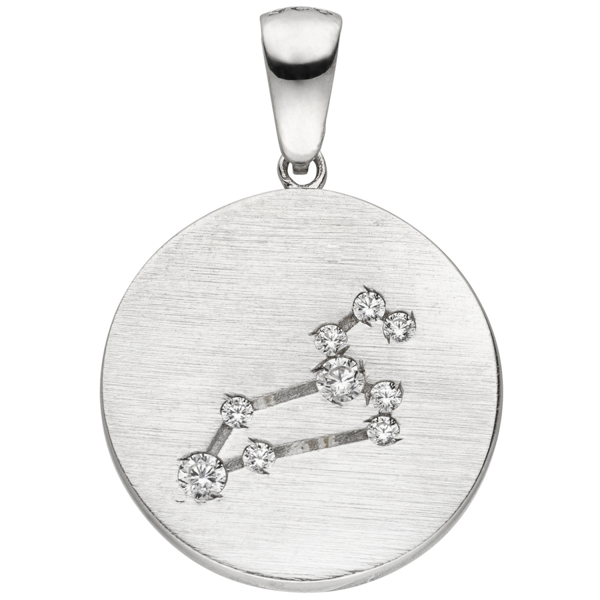 Anhänger Sternzeichen Löwe 925 Sterling Silber matt 9 Zirkonia Silberanhänge