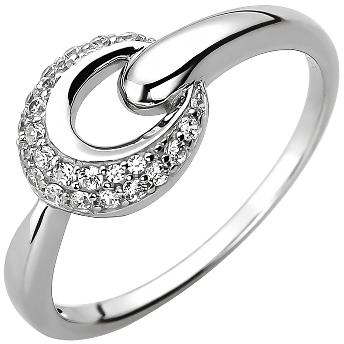 Damen Ring 925 Sterling Silber 25 Zirkonia Silberring - 54mm