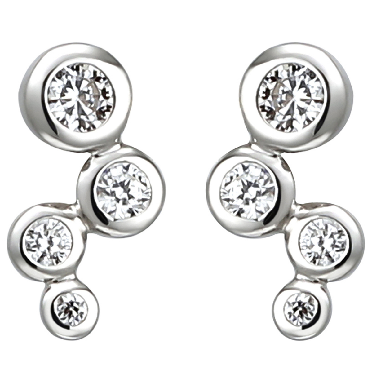 Ohrstecker 925 Sterling Silber 8 Zirkonia Ohrringe Silberohrringe