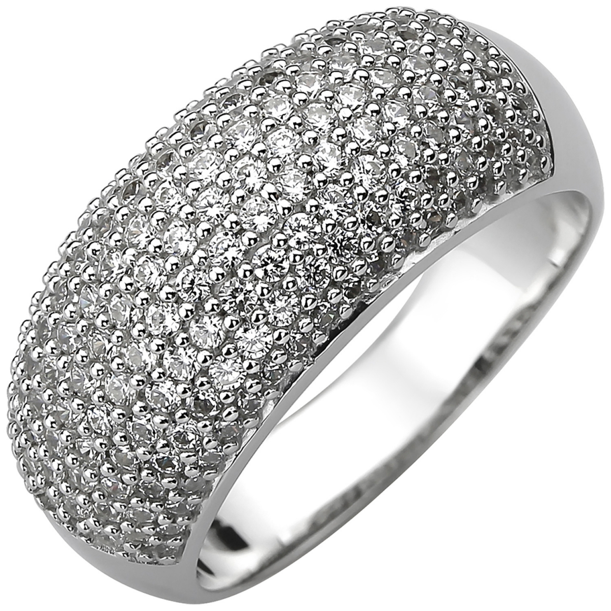Damen Ring 925 Sterling Silber 158 Zirkonia Silberring - 52mm