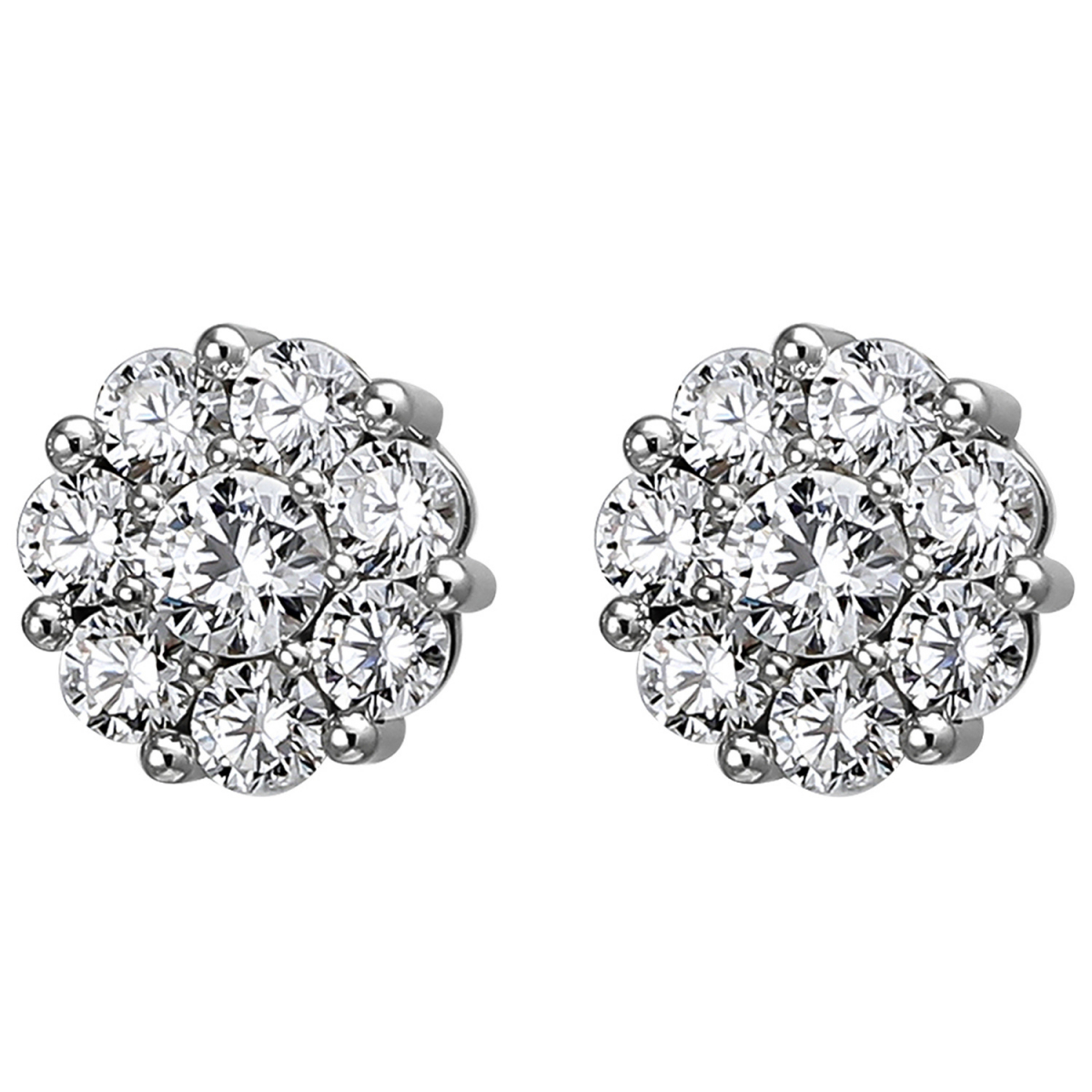 Ohrstecker 925 Sterling Silber 16 Zirkonia Ohrringe Silberohrringe