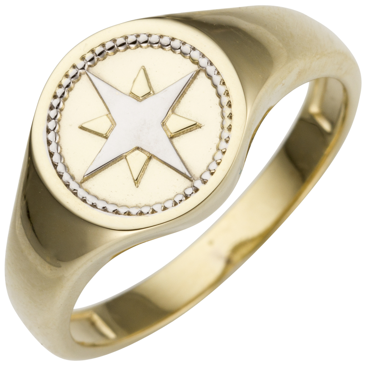 Damen Ring 585 Gold Gelbgold bicolor Goldring - 56mm