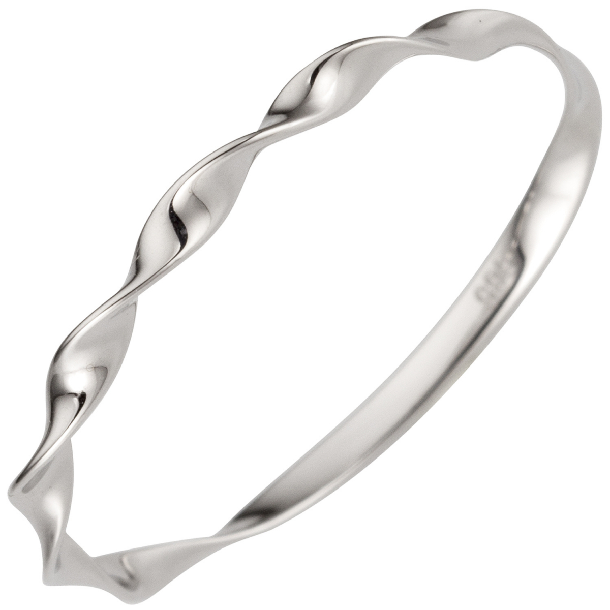 Damen Ring gedreht 585 Gold Weißgold Goldring - 56mm