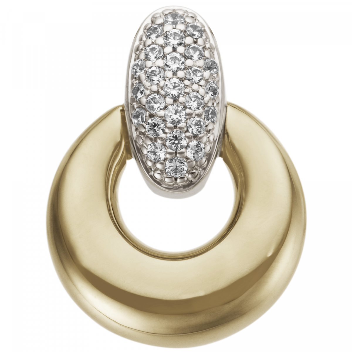 Anhänger 585 Gold Gelbgold Weißgold bicolor 25 Diamanten Brillanten 0,12ct.