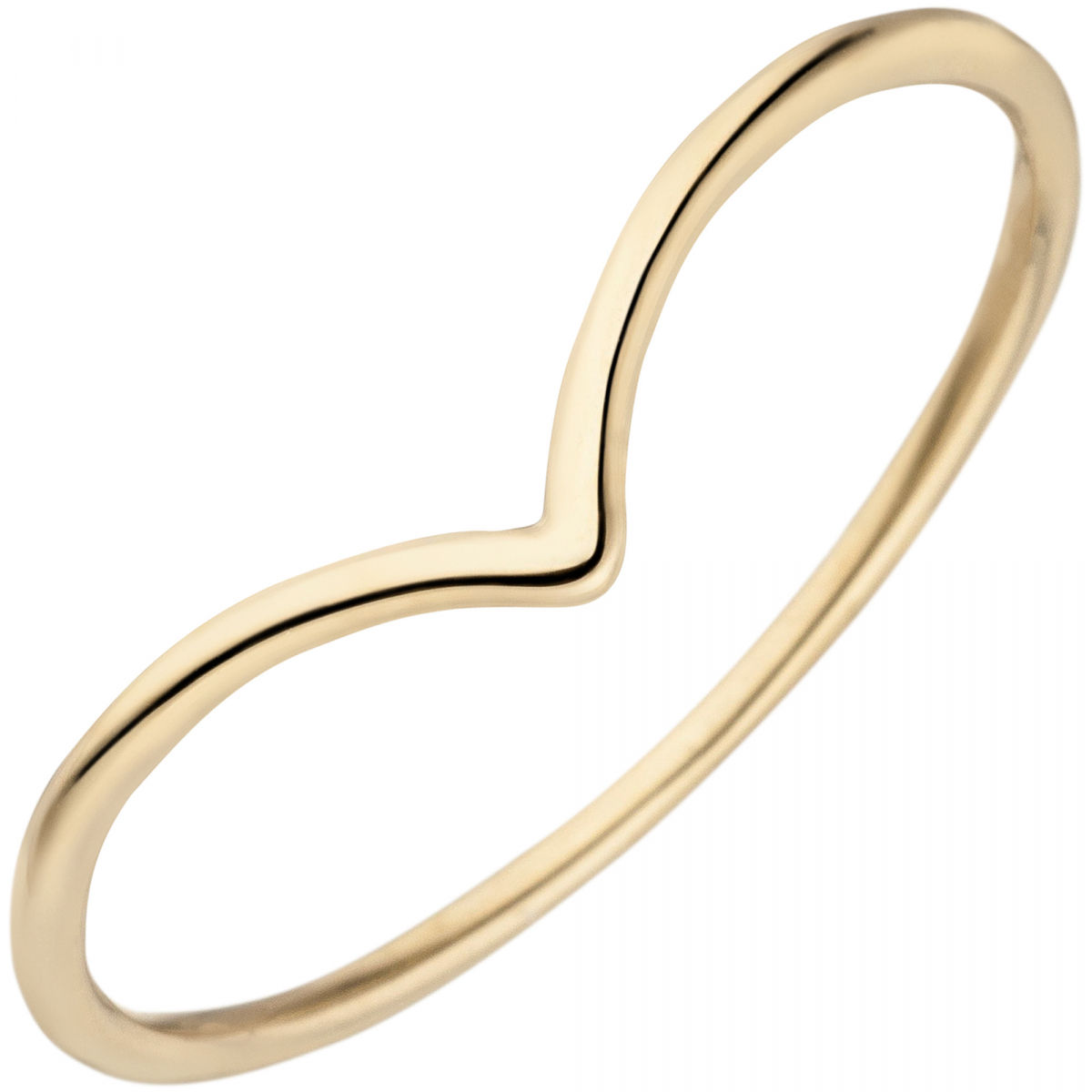 Damen Ring schmal 585 Gold Gelbgold Goldring - 54mm
