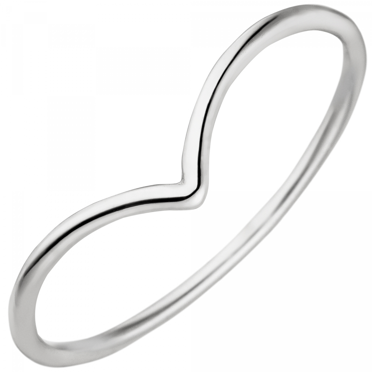 Damen Ring schmal 585 Gold Weißgold Weißgoldring - 54mm
