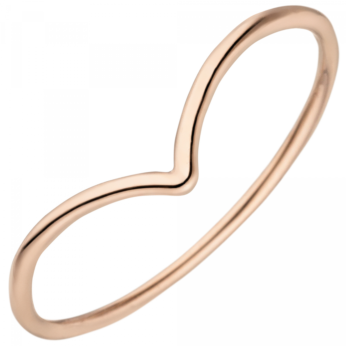 Damen Ring schmal 585 Gold Rotgold Rotgoldring - 56mm